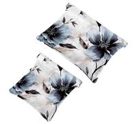 Votre solution de voyage : 2 pcs Ink Plants-342 Shrapnel Pouch - Trousse de maquillage compacte, Multicolore 06, A：7.1x5.8in/18x14.8cm，B:4.7x4.5in/12x11.5cm