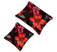 Votre solution de voyage : 2 pcs Ink Plants-375 Shrapnel Pouch - Trousse de maquillage compacte, Multicolore 01., A：7.1x5.8in/18x14.8cm，B:4.7x4.5in/12x11.5cm