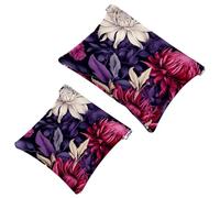 Votre solution de voyage : 2 pcs Ink Plants-375 Shrapnel Pouch - Trousse de maquillage compacte, Multicolore 04, A：7.1x5.8in/18x14.8cm，B:4.7x4.5in/12x11.5cm