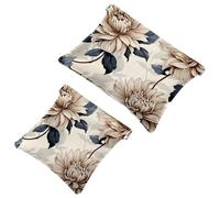 Votre solution de voyage : 2 pcs Ink Plants-375 Shrapnel Pouch - Trousse de maquillage compacte, Multicolore 09, A：7.1x5.8in/18x14.8cm，B:4.7x4.5in/12x11.5cm