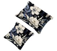 Votre solution de voyage : 2 pcs Ink Plants-375 Shrapnel Pouch - Trousse de maquillage compacte, Multicolore 08, A：7.1x5.8in/18x14.8cm，B:4.7x4.5in/12x11.5cm