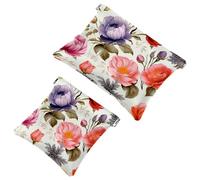 Votre solution de voyage : 2 pcs Ink Plants-408 Shrapnel Pouch - Trousse de maquillage compacte, Multicolore 10., A：7.1x5.8in/18x14.8cm，B:4.7x4.5in/12x11.5cm