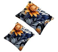 Votre solution de voyage : 2 pcs Ink Plants-408 Shrapnel Pouch - Trousse de maquillage compacte, Multicolore 05, A：7.1x5.8in/18x14.8cm，B:4.7x4.5in/12x11.5cm