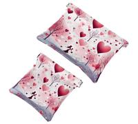 Votre solution de voyage : 2 pcs Red Love Valentine's Day-738 Shrapnel Pouch - Trousse de maquillage compacte, Multicolore 10., A：7.1x5.8in/18x14.8cm，B:4.7x4.5in/12x11.5cm