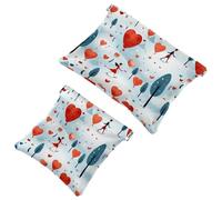 Votre solution de voyage : 2 pcs Red Love Valentine's Day-738 Shrapnel Pouch - Trousse de maquillage compacte, Multicolore 06, A：7.1x5.8in/18x14.8cm，B:4.7x4.5in/12x11.5cm