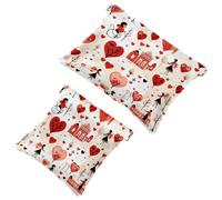 Votre solution de voyage : 2 pcs Red Love Valentine's Day-738 Shrapnel Pouch - Trousse de maquillage compacte, Multicolore 05, A：7.1x5.8in/18x14.8cm，B:4.7x4.5in/12x11.5cm