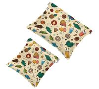 Votre solution de voyage : 2 pcs Summer Fruit-1464 Trousse de maquillage compacte, Multicolore 10., A：7.1x5.8in/18x14.8cm，B:4.7x4.5in/12x11.5cm