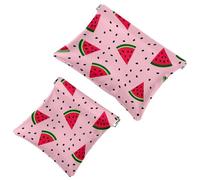 Votre solution de voyage : 2 pcs Summer Ice Cream Watermelon-1530 Shrapnel Pouch - Trousse de maquillage compacte, Multicolore 05, A：7.1x5.8in/18x14.8cm，B:4.7x4.5in/12x11.5cm