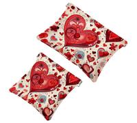 Votre solution de voyage : 2 pcs Sweet Valentine's Day Red Love-804 Shrapnel Pouch - Trousse de maquillage compacte, Multicolore 10., A：7.1x5.8in/18x14.8cm，B:4.7x4.5in/12x11.5cm
