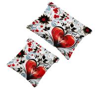 Votre solution de voyage : 2 pcs Sweet Valentine's Day Red Love-804 Shrapnel Pouch - Trousse de maquillage compacte, Multicolore 05, A：7.1x5.8in/18x14.8cm，B:4.7x4.5in/12x11.5cm