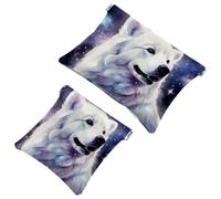 Votre solution de voyage : 2 pièces d'ours polaires blancs comme neige - 111 pochette en éclats d'obus - trousse de maquillage compacte, Multicolore 09, A：7.1x5.8in/18x14.8cm，B:4.7x4.5in/12x11.5cm