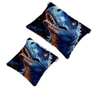 Votre solution de voyage : 2 pochettes colorées Dinosaur-771 - Trousse de maquillage compacte, Multicolore 09, A：7.1x5.8in/18x14.8cm，B:4.7x4.5in/12x11.5cm