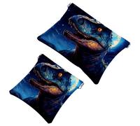 Votre solution de voyage : 2 pochettes colorées Dinosaur-804 - Trousse de maquillage compacte, Multicolore 03., A：7.1x5.8in/18x14.8cm，B:4.7x4.5in/12x11.5cm