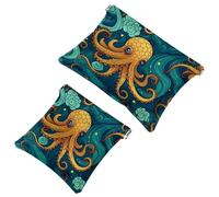 Votre solution de voyage : 2 pochettes Octopus-672 - Trousse de maquillage compacte, Multicolore 08, A：7.1x5.8in/18x14.8cm，B:4.7x4.5in/12x11.5cm