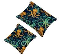 Votre solution de voyage : 2 pochettes Octopus-672 - Trousse de maquillage compacte, Multicolore 09, A：7.1x5.8in/18x14.8cm，B:4.7x4.5in/12x11.5cm