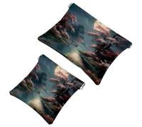 Votre solution de voyage : lot de 2 pochettes brillantes Moonlight-50 - Trousse de maquillage compacte, multicolore, A：7.1x5.8in/18x14.8cm，B:4.7x4.5in/12x11.5cm