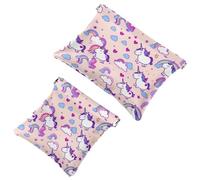 Votre solution de voyage : lot de 2 pochettes colorées Unicorn-1365 - Trousse de maquillage compacte, Multicolore 07, A：7.1x5.8in/18x14.8cm，B:4.7x4.5in/12x11.5cm