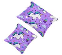 Votre solution de voyage : lot de 2 pochettes colorées Unicorn-1365 - Trousse de maquillage compacte, Multicolore 02, A：7.1x5.8in/18x14.8cm，B:4.7x4.5in/12x11.5cm