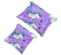 Votre solution de voyage : lot de 2 pochettes colorées Unicorn-1365 - Trousse de maquillage compacte, Multicolore 05, A：7.1x5.8in/18x14.8cm，B:4.7x4.5in/12x11.5cm