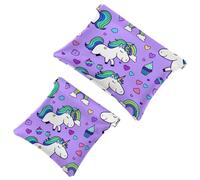 Votre solution de voyage : lot de 2 pochettes colorées Unicorn-1365 - Trousse de maquillage compacte, Multicolore 04, A:7.1x5.8in/18x14.8cm,B:4.7x4.5in/12x11.5cm