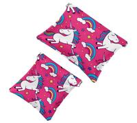 Votre solution de voyage : lot de 2 pochettes colorées Unicorn-1365 - Trousse de maquillage compacte, Multicolore 01., A：7.1x5.8in/18x14.8cm，B:4.7x4.5in/12x11.5cm