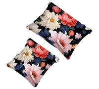 Votre solution de voyage : lot de 2 pochettes en éclats d'obus 507 - Trousse de maquillage compacte, Multicolore 07, A:7.1x5.8in/18x14.8cm,B:4.7x4.5in/12x11.5cm