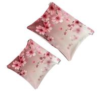 Votre solution de voyage : lot de 2 pochettes en éclats d'obus Art Flower-771 - Trousse de maquillage compacte, Multicolore 08, A：7.1x5.8in/18x14.8cm，B:4.7x4.5in/12x11.5cm