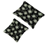 Votre solution de voyage : lot de 2 pochettes en éclats d'obus Leaf Art-573 - Trousse de maquillage compacte, Multicolore 01., A：7.1x5.8in/18x14.8cm，B:4.7x4.5in/12x11.5cm