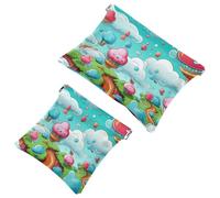 Votre solution de voyage : lot de 2 trousses colorées en éclats d'obus 672 - Trousse de maquillage compacte, Multicolore 04, A:7.1x5.8in/18x14.8cm,B:4.7x4.5in/12x11.5cm