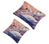Votre solution de voyage : lot de 2 trousses de maquillage compactes en forme de fleur de cygne - 1629, Multicolore 01., A:7.1x5.8in/18x14.8cm,B:4.7x4.5in/12x11.5cm
