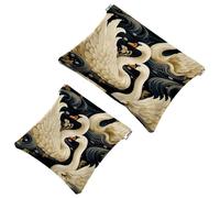 Votre solution de voyage : lot de 2 trousses de maquillage compactes en forme de fleur de cygne - 1629, Multicolore 03., A:7.1x5.8in/18x14.8cm,B:4.7x4.5in/12x11.5cm