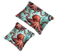 Votre solution de voyage : Lot de 2 trousses Octopus-1068 - Trousse de maquillage compacte, Multicolore 06, A：7.1x5.8in/18x14.8cm，B:4.7x4.5in/12x11.5cm