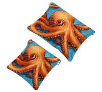 Votre solution de voyage : Lot de 2 trousses Octopus-1068 - Trousse de maquillage compacte, Multicolore 01., A：7.1x5.8in/18x14.8cm，B:4.7x4.5in/12x11.5cm