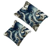 Votre solution de voyage : Lot de 2 trousses Octopus-1068 - Trousse de maquillage compacte, Multicolore 10., A：7.1x5.8in/18x14.8cm，B:4.7x4.5in/12x11.5cm