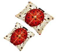 Votre solution de voyage : lot de 2 trousses rouges Art Seven Star Ladybug-1332 - Trousse de maquillage compacte, Multicolore 10., A：7.1x5.8in/18x14.8cm，B:4.7x4.5in/12x11.5cm