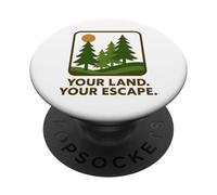 Votre Terre. Votre évasion. Aventure Hors réseau dans la forêt rétro PopSockets PopGrip Adhésif
