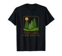 Votre Terre. Votre évasion. Aventure Hors réseau dans la forêt rétro T-Shirt