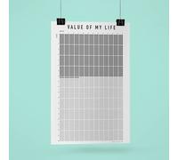 Votre vie en semaines de calendrier, vie en semaines affiche, calendrier hebdomadaire de la vie - 5 200 semaines qui montrent votre vie et changent votre perspective (DIN A2 (420 x 594 mm), 20 années