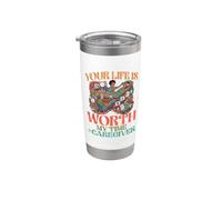 Votre vie vaut mon temps, soignant Gobelet isotherme en acier inoxydable double paroi