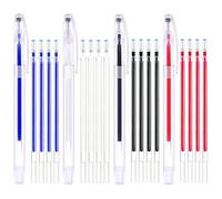 Votvlog 4 Stylos Marqueurs Interchangeables Effaçables à Chaud, 4 Couleurs de Marqueurs pour Tissus avec 20 Recharges + 4 Coquilles de Stylo, pour Quilting Couture, Couture, Tissus, Cuir Chaussure