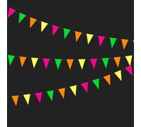 Votvlog Lot de 2 de 3 m Décorations de Fête Lumineuses Phosphorescentes en Papier Guirlande Pendentifs Suspendus Bannière Joyeux Anniversaire pour Décoration de Fête de Mariage Anniversaire