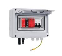 VOU Combinateur solaire DC 600 V pour panneau solaire, 1 chaîne avec connecteur parafoudre pour système de panneau solaire marche/arrêt, 1 entrée 1 sortie 15 A, disjoncteur 63 A, étanche