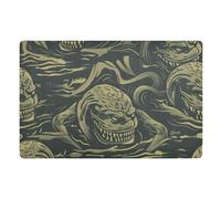 voucong Amityville Creature GreenTapis de sol antidérapant avec envers en caoutchouc absorbant pour chaussures boueuses et pattes 81,3 x 50,8 cm