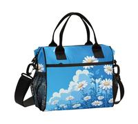voucong Blue Daisy Sac à déjeuner avec bandoulière pour femme Motif Hello Sunshine Bloom Spring