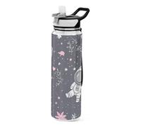 voucong Bouteille d'eau rechargeable en Tritan sans BPA et non toxique pour le camping - Motif planète astronaute blanche - 946 ml