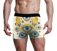 voucong Boxer jaune mauvais œil pour homme, Mauvais œil jaune, M