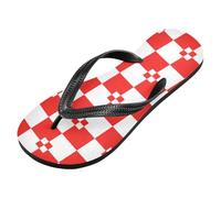 voucong Buffalo Plaid Blanc Rouge Caoutchouc Femmes Tongs de plage à séchage rapide pour l'été (prop1), Buffalo Plaid Blanc Rouge, XX-Large