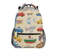voucong Cartoon Colorful Cars Ships and Planes Sacs à dos pour grands enfants avec sangle de poitrine sacs à livres pour les jeunes mochilas escolares para ni?as de 10 a?os