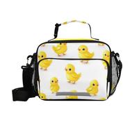 voucong Cartoon Cute Yellow Chicken Lunch Box with Shoulder Strap Snack Bag for Boy Picnic