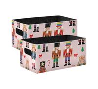 voucong Childish Lot de 2 grands paniers de rangement pour placard Motif soldats Casse-noisettes Rose